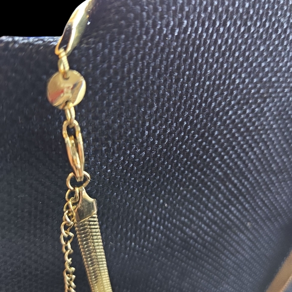 JENNIFER ZEUNER Hamilton Herringbone Gold Vermeil Necklace 16"-18" New in Pouch - Picture 3 of 3